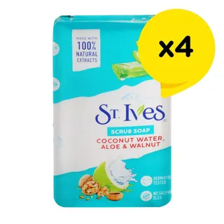 St. Ives Sulfate-Free Body Scrub Soap, 4 Pieces