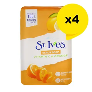 St. Ives Vitamin C & Orange Body Scrub Soap, 4 Pieces