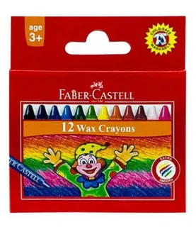 Faber-Castell Wax Crayons, 75mm, 12 Colors