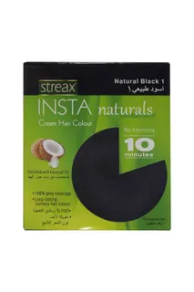 Streax Insta Naturals Creme Hair Colour - 1 Natural Black 15ml