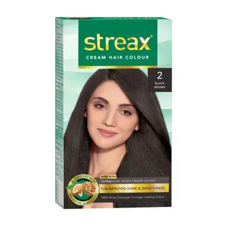 Streax Hair Colour Cream - 2 Black Brown 100g
