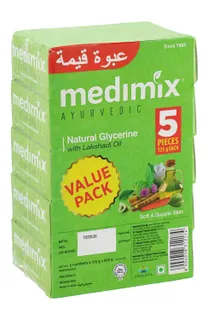 Medimix Ayurvedic Glycerin Soap Value Pack, 5x125g