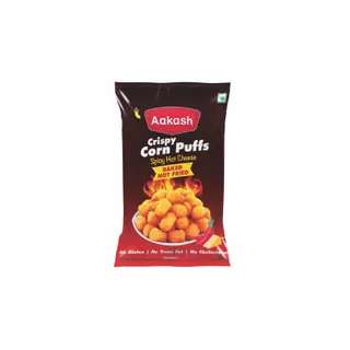 Aakash Crispy Spicy Hot Cheese Corn Puffs, 80g