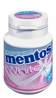 Mentos White Chewing Gum with Xylitol Tutti Frutti Flavor, 38 Pieces