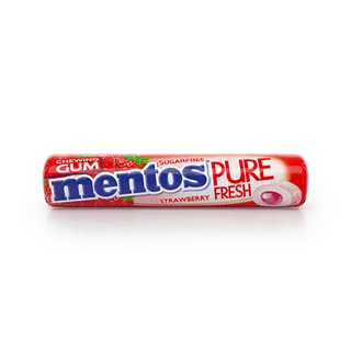 Mentos Pure Fresh Strawberry Rolls, 15g