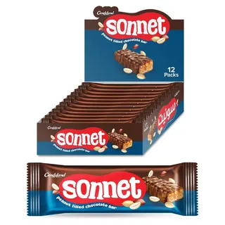 Candyland Sonnet Peanut Filled Chocolate Bar Pack, 12x30g