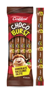 Candyland Choco Burst Chocolate Hazelnut Paste, 4 Sticks