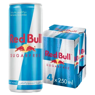 Red Bull Energy Drink Sugar Free, 4x250ml