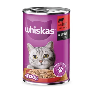 Whiskas Beef in Gravy Wet Cat Food Can, 400g