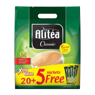 Alitea Classic Karak Instant Tea Xtra Value Pouch, 20+5x20g