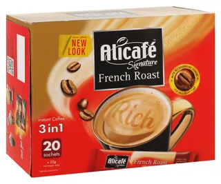 Alicafe 3in1 Signature French Roast Instant Coffee Sachets, 20 x 22g