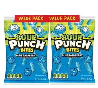 Sour Punch Blue Raspberry Bites Value Pack, 2x142g