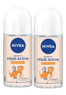 Nivea Hijab Active Bright & Dry Roll-On, 2x50ml