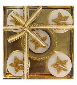 Gold Candlegift Box with 4 Candles